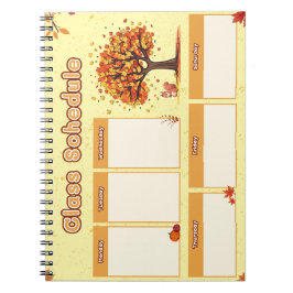 Herbst-Klassenplan mit niedlichen Herbstillustrati Notizblock