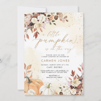 Herbst Kleine Pumpkin Baby Dusche Einladung