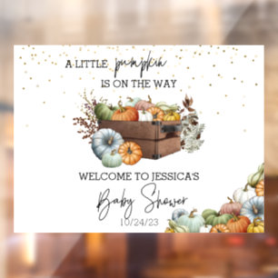 Herbst-kleiner-Kürbis-Aquarell-Baby-Party    Fensteraufkleber