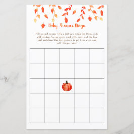 Herbst Kleiner Pumpkin Baby Dusche Bingo Spiel