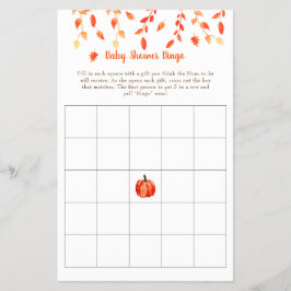 Herbst Kleiner Pumpkin Baby Dusche Bingo Spiel Flyer
