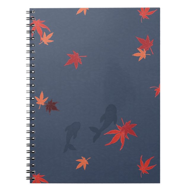 Herbst-Koi - blau Notizblock (Vorderseite)