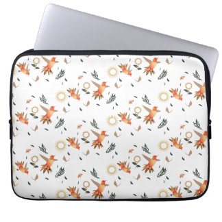 Herbst-Kolibri-Blumenmuster-Laptop-Hüllen Laptopschutzhülle
