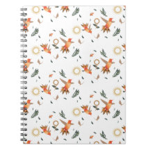 Herbst-Kolibri-Blumenmuster-Notizbuch
