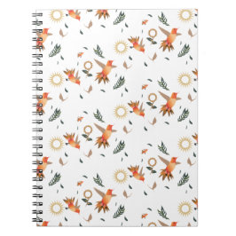 Herbst-Kolibri-Blumenmuster-Notizbuch Notizblock