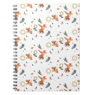Herbst-Kolibri-Blumenmuster-Notizbuch Notizblock