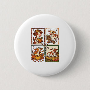 Herbst Kuh Quartett Vintage Patchwork Farmhemd Button