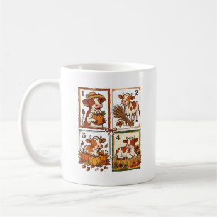 Herbst Kuh Quartett Vintage Patchwork Farmhemd Kaffeetasse