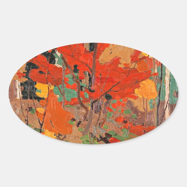 Herbst, Kunst von Tom Thomson, Ovaler Aufkleber (Vorderseite)