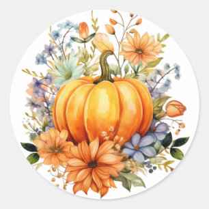 Herbst-Kürbis-Aufkleber Runder Aufkleber
