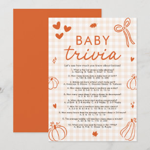 Herbst-Kürbis-Baby-Party Baby-Trivia-Spiel Einladung