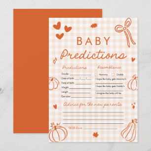 Herbst-Kürbis-Baby-Vorhersage-Baby-Shower-Spiel Einladung
