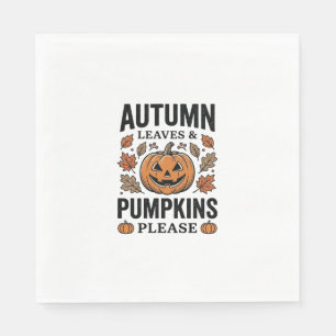Herbst-Kürbis-Blätter Kürbisse Bitte Vintage_1 Serviette