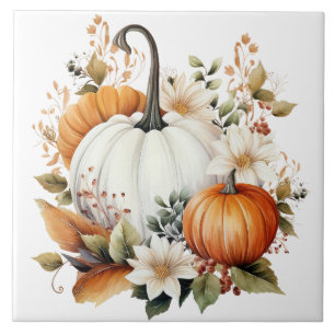 Herbst-Kürbis-Blumen-Keramikfliese Fliese
