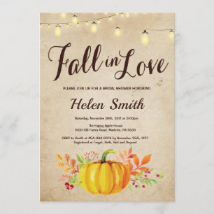 Herbst-Kürbis-Braut-Überraschungseinladung Einladung