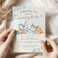 Herbst-Kürbis-Chinoiserie-Baby-Shower-Teeparty