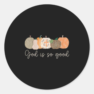 Herbst-Kürbis-Christen-Erntedank-Glaube Gott Ist Runder Aufkleber