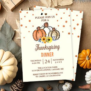 Herbst-Kürbis-Dankfest-Einladung zur Dinnerparty Einladung