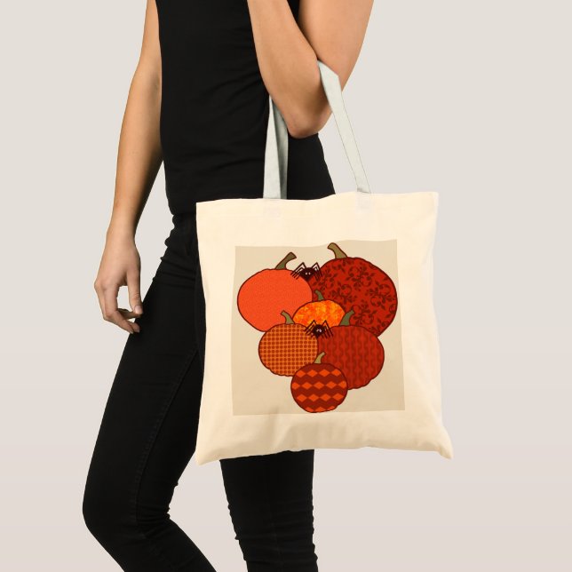 Herbst Kürbis Design Tote Tasche. Tragetasche (Vorderseite (Produkt))