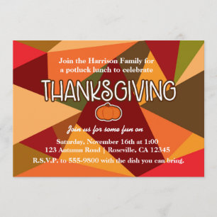 Herbst-Kürbis-Erntedank-Spaß-bunter Fall Einladung