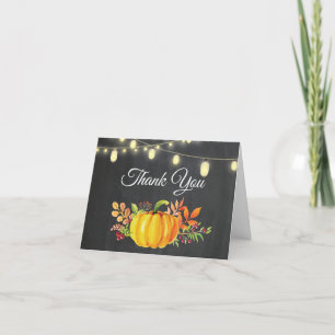 Herbst-Kürbis-Herbst-Lichterkette-Schultafel Dankeskarte