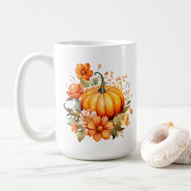 Herbst Kürbis  Kaffeetasse (Mit Donut)