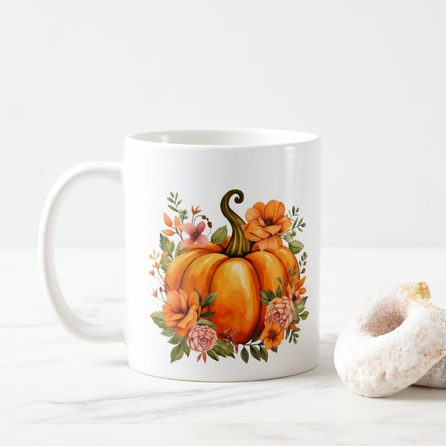 Herbst Kürbis  Kaffeetasse (Mit Donut)