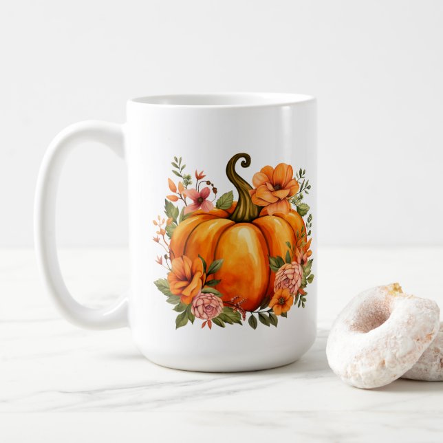 Herbst Kürbis  Kaffeetasse (Mit Donut)