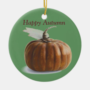 Herbst-Kürbis Keramik Ornament