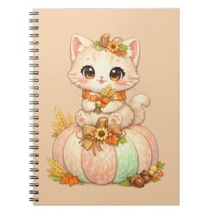 Herbst-Kürbis-Kitty – Süßer Herbst Notizblock