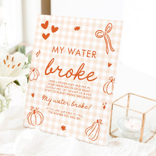 Herbst-Kürbis Mein Wasser Ist Gebrochen Baby Showe Sockelschild