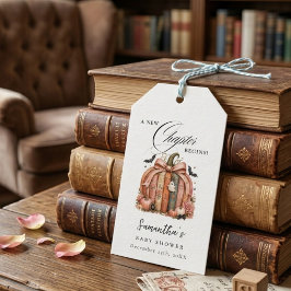 Herbst-Kürbis Neues Kapitel Beginnt Buch-Baby-Part Geschenkanhänger