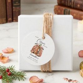 Herbst-Kürbis Neues Kapitel Beginnt Buch-Baby-Part Geschenkanhänger