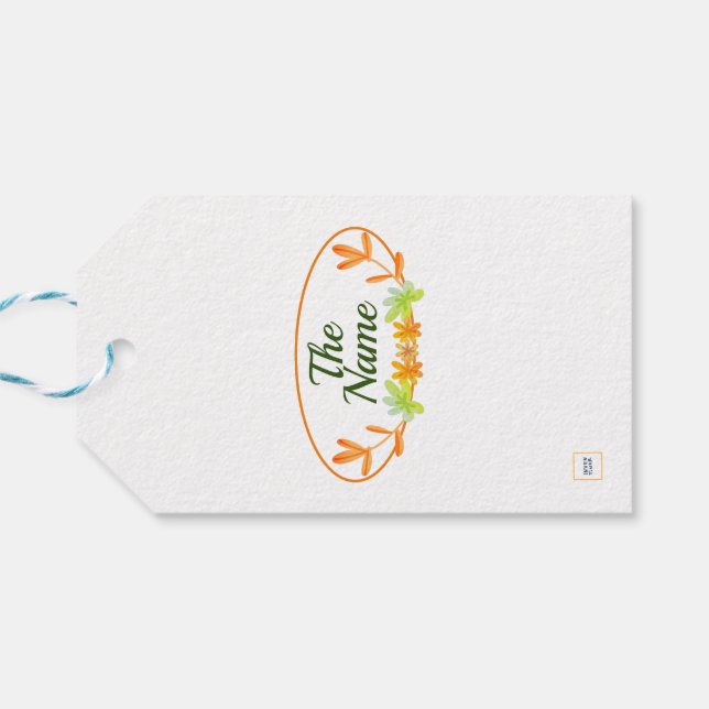 Herbst Kürbis Orange Green Geschenktasten Geschenkanhänger (Rückseite Horizontal)