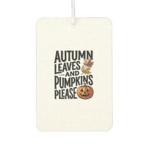 Herbst-Kürbis-Shirt mit Blättern und Halloween-Sti Autolufterfrischer