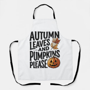 Herbst-Kürbis-Shirt mit Blättern und Halloween-Sti Schürze