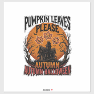 Herbst-Kürbis-Shirt mit vintage-gruseligen Herbstb Aufkleber