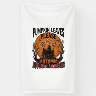 Herbst-Kürbis-Shirt mit vintage-gruseligen Herbstb Banner