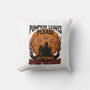 Herbst-Kürbis-Shirt mit vintage-gruseligen Herbstb Kissen