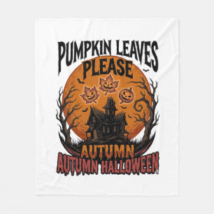Herbst-Kürbis-Shirt mit Vintage-spooky Herbstlaub Fleecedecke
