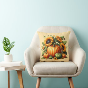 Herbst Kürbis & Sonnenblumen Kissen