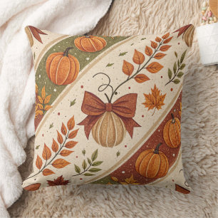 Herbst-Kürbis- und Blätter-Fall-Muster Kissen