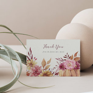 Herbst-Kürbis- & Wildblumen-Flat Dankeskarte