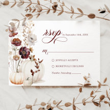 Herbst-Kürbis-Wildblumen-Hochzeits-RSVP