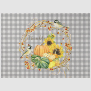 Herbst Kürbisblume Sonnenblume Tolles Chickadee Seidenpapier