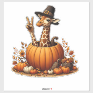 Herbst Kürbisfall Giraffe Erntedank Womens Me Aufkleber