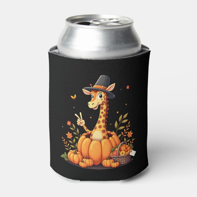 Herbst Kürbisfall Giraffe Erntedank Womens Me Dosenkühler (Kanne Vorderseite)