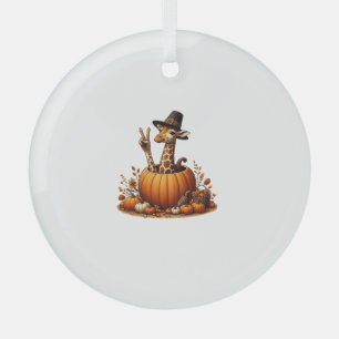 Herbst Kürbisfall Giraffe Erntedank Womens Me Ornament Aus Glas