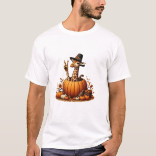 Herbst Kürbisfall Giraffe Erntedank Womens Me T-Shirt