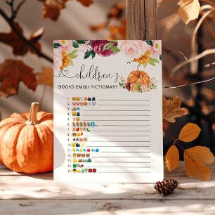 Herbst Kürbiskürbis Kinderbücher Emoji-Picktionary